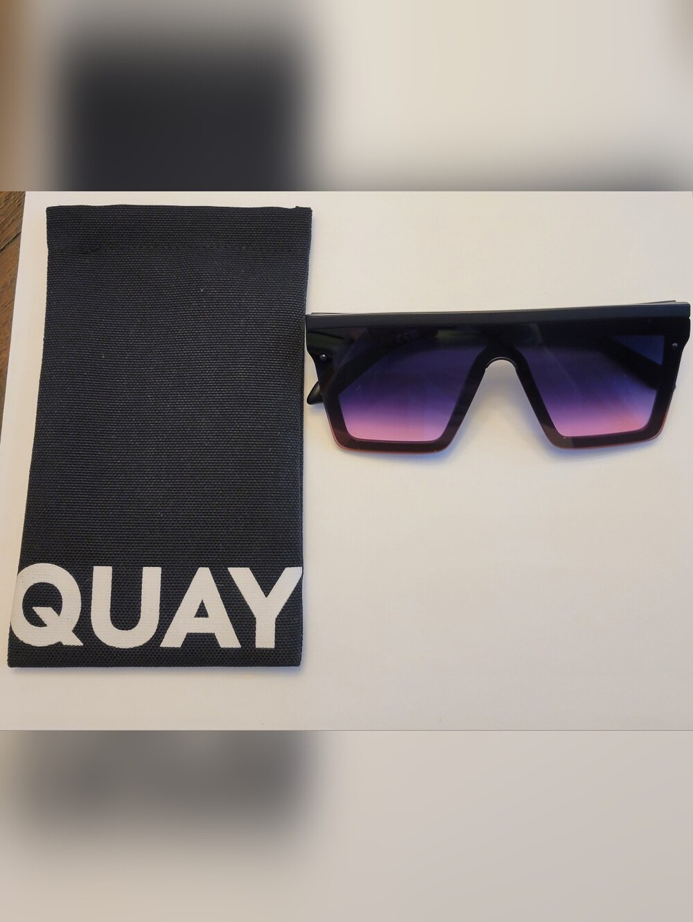 Quay Australia Unisex Shield Sunglasses in Purple Gradient